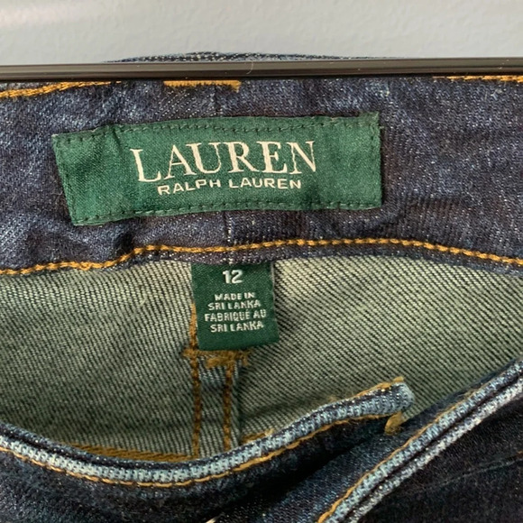 Laren Ralph Lauren gold red embroidered soutache cuff medium wash jeans size 12 - Picture 5 of 10